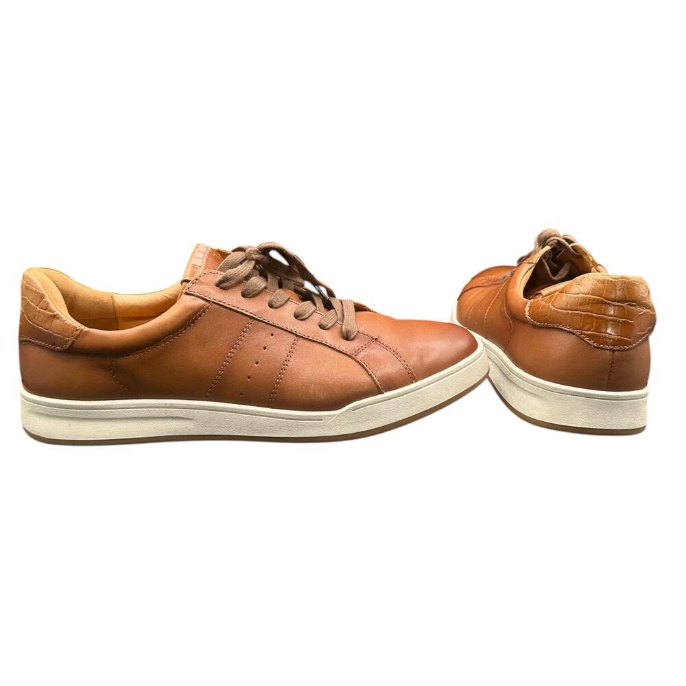 Johnnie-O Topspin Oxford Leather Sneakers Cognac Brown Men’s 9.5M